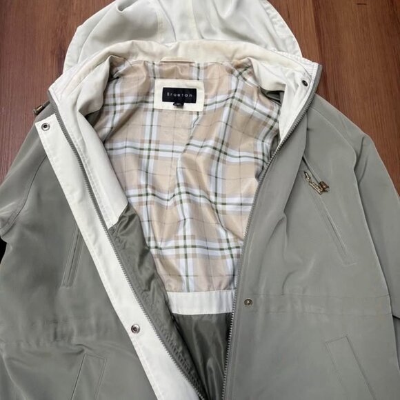 Braetan Jacket Green Windbreaker Full Zip Removable Hood Rain Coat Womens Medium - Picture 5 of 6